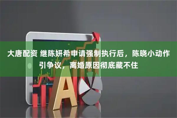 大唐配资 继陈妍希申请强制执行后，陈晓小动作引争议，离婚原因彻底藏不住
